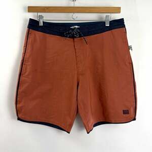 Billabong Recycler 73 Lo Tide Men's Board Shorts Orange Blue Size 34 Back Pocket